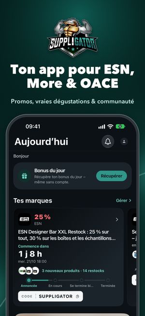 App Suppligator : les promos compléments d’ESN, More Nutrition et OACE sur ton smartphone