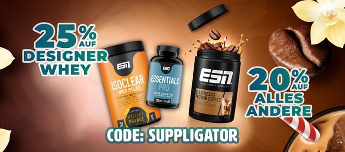 25 % de réduction sur Designer Whey et 20 % sur tous les autres produits chez ESN