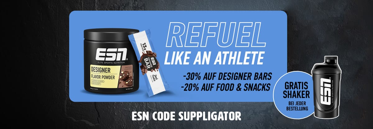 Semaine « ESN Refuel » avec 30 % de réduction sur les barres + lancement de la nouvelle barre « Designer Bar Dark Cookie »