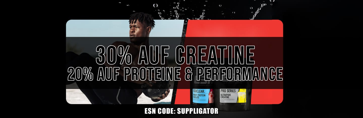 Semaine « High Performance » d’ESN : 30 % de réduction sur la créatine, 20 % sur les protéines et les produits de performance, et 50 % sur les échantillons