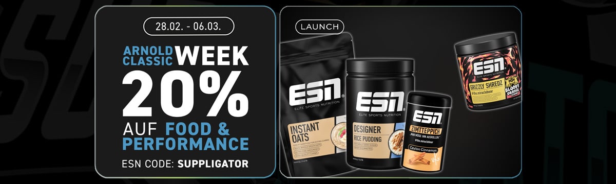 Semaine ESN Arnold Classic : 20 % de réduction sur les produits Food & Performance