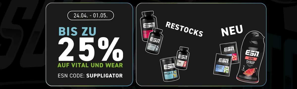 20 % de réduction sur la promotion ESN « Substances vitales » + 25 % sur les vêtements ESN
