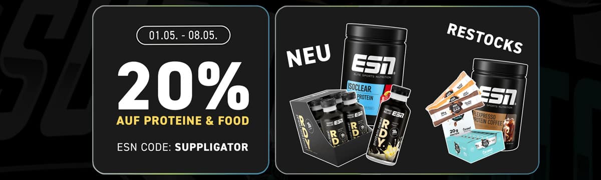 20 % de réduction dans le cadre de la promotion ESN Protein & Food + lancement de l’ESN RDY