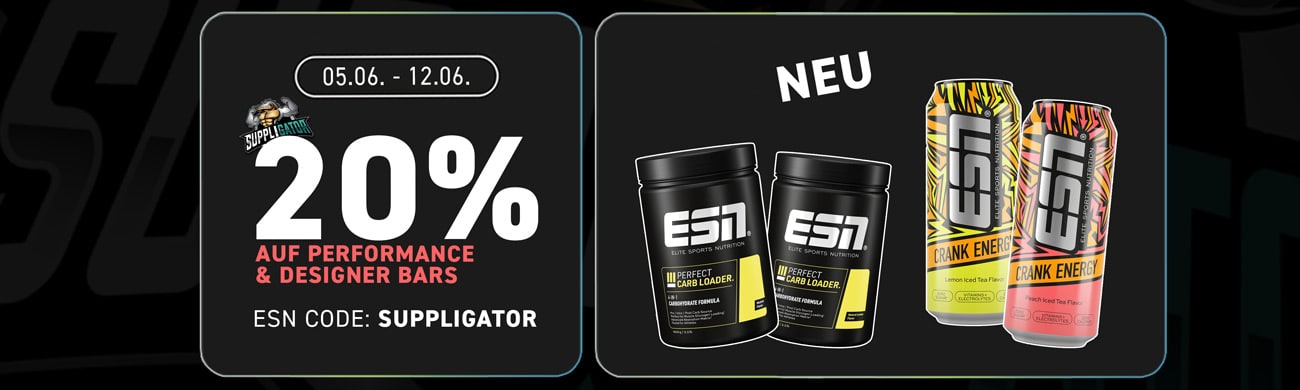 20 % de réduction dans le cadre de la promotion sur les barres ESN Performance & Designer + tirage au sort pour gagner une barre Golden Designer