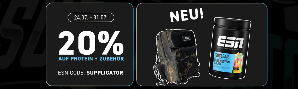 Offre ESN : 20 % de réduction sur les protéines et les accessoires (vêtements compris)