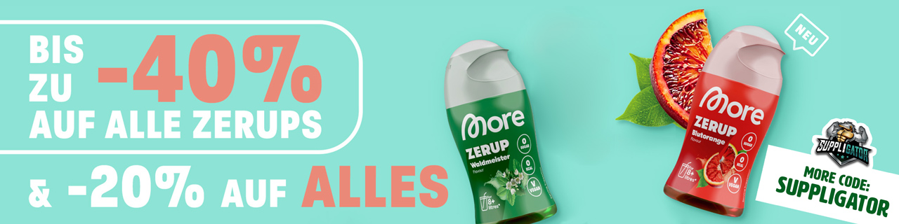 20 % de réduction sur tout chez More + jusqu’à 40 % sur Zerups grâce à la remise échelonnée