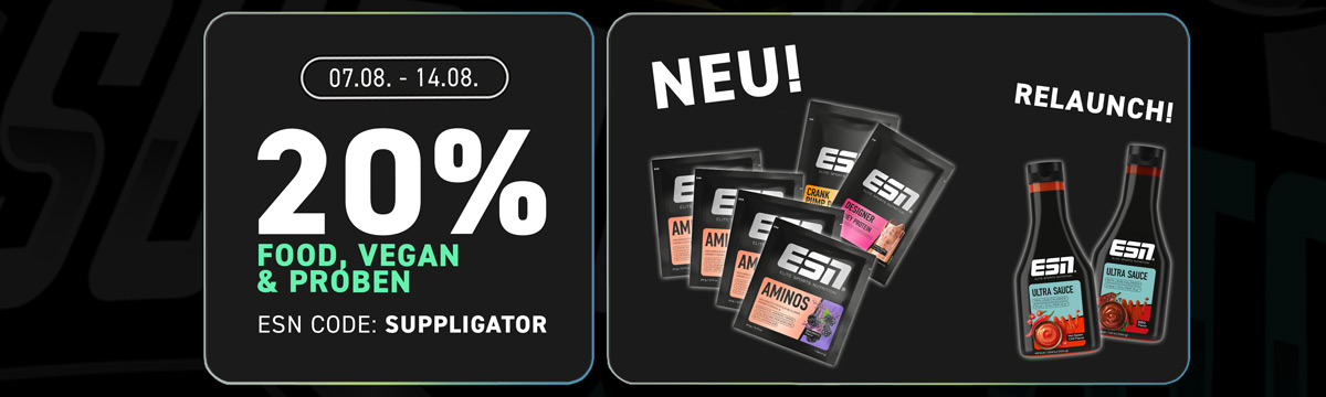 Jusqu’à 50 % de réduction sur les produits alimentaires, les produits végétaliens et les échantillons chez ESN