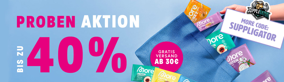 Jusqu&rsquo;à 40 % de réduction dans le cadre de l&rsquo;opération « More Probenaktion » et livraison gratuite à partir de 30 euros