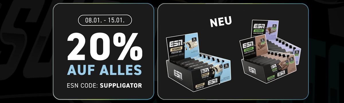 20 % de réduction sur tout chez ESN + Lancement de nouvelles barres de créateurs