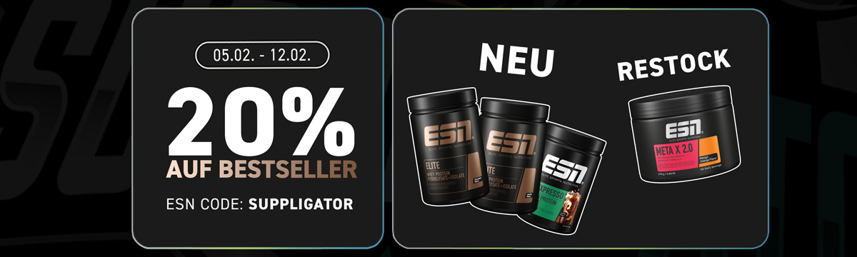 20 % de réduction sur les best-sellers lors de la « ESN Bodybuilding Week » avec le lancement de l&rsquo;Elite Whey