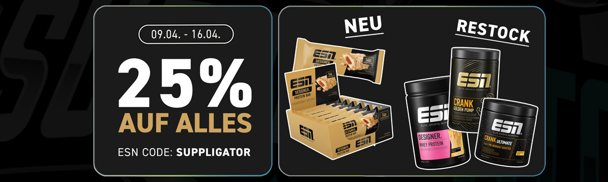 25 % de réduction sur tout chez ESN : promotion FIBO + lancement de la Golden Designer Bar et jeu-concours