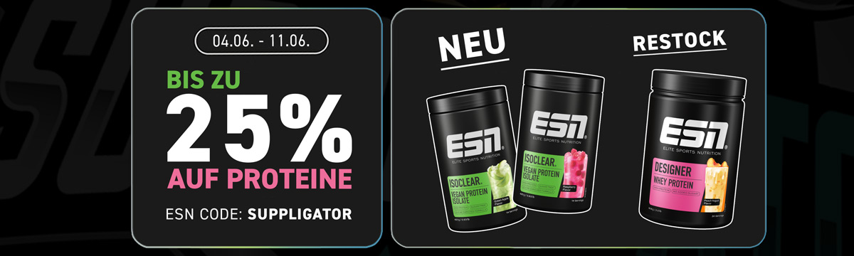 Jusqu’à 25 % de réduction dans le cadre de la promotion sur les protéines ESN + lancement de la gamme vegan ISOCLEAR