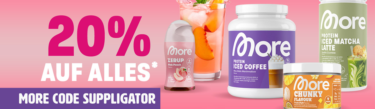 20 % de réduction sur tout chez More + nouveau Zerup et Shaker