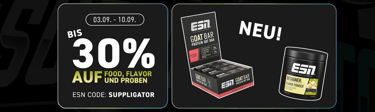 Jusqu’à 30 % de réduction dans le cadre de la promotion ESN Food & Flavor à l’occasion du lancement de la barre GOAT