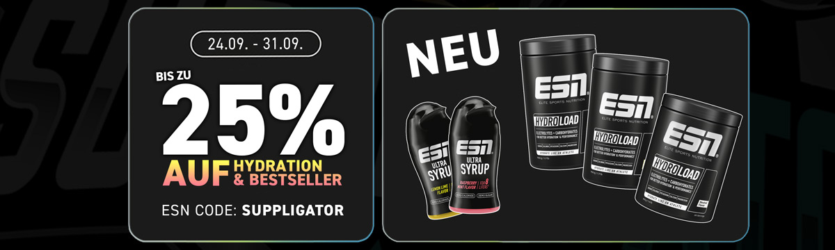Jusqu&rsquo;à 25 % de réduction chez ESN sur les produits d&rsquo;hydratation et les best-sellers – Nouveauté : Hydroload !