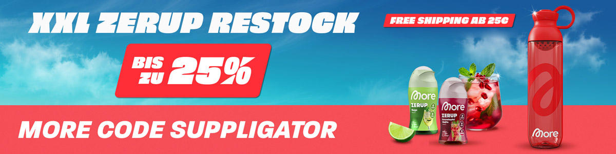 Jusqu’à 25 % de réduction lors de la vente de réapprovisionnement XXL Zerup, avec un tirage au sort XXL et de nouveaux produits