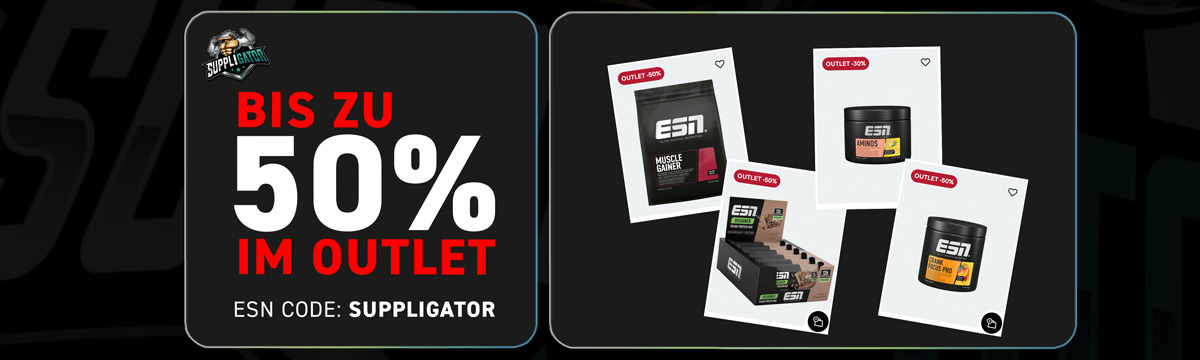 Jusqu&rsquo;à 50 % de réduction sur les barres ESN Designer et bien plus encore dans la boutique Outlet avec le code ESN SUPPLIGATOR