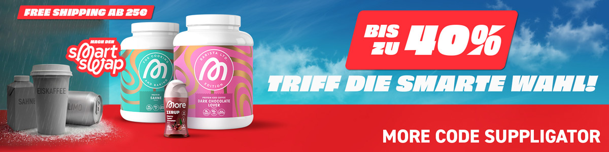 25 % de réduction sur tout + 40 % sur les échantillons dans le cadre de la promotion du Nouvel An de More