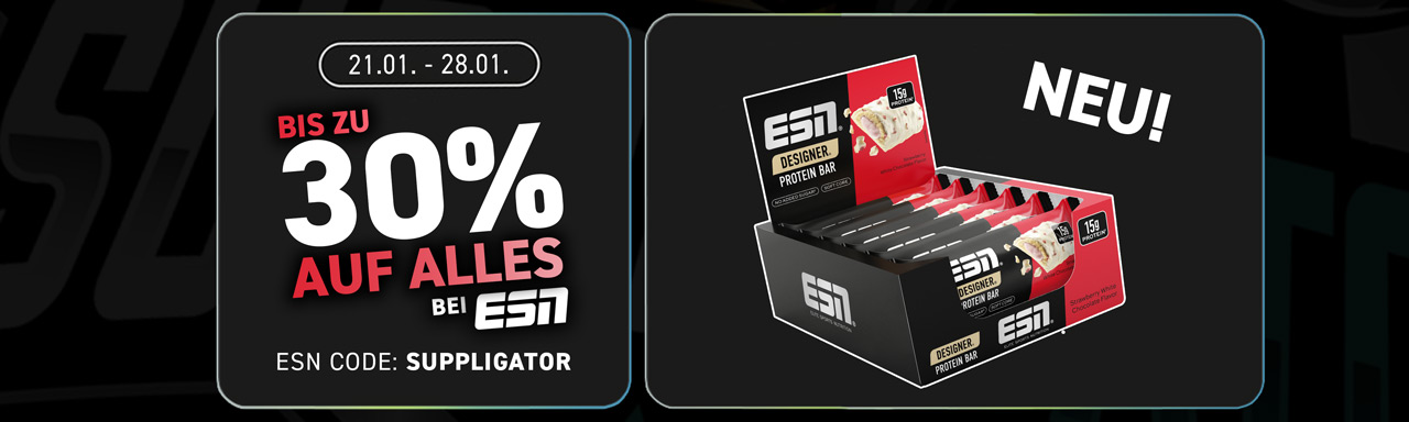 Jusqu&rsquo;à 30 % de réduction sur tout chez ESN + nouvelle saveur « Designer Bar »