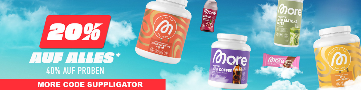 20 % de réduction sur tout chez More + 40 % sur les échantillons et de nombreuses offres exceptionnelles