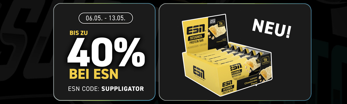 Jusqu’à 40 % de réduction sur tout chez ESN à l’occasion du lancement de la nouvelle barre « Designer » au goût « Lemon Cheesecake »